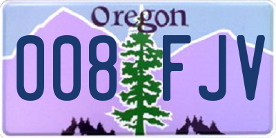 OR license plate 008FJV