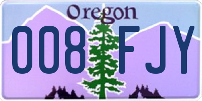 OR license plate 008FJY