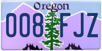 OR license plate 008FJZ