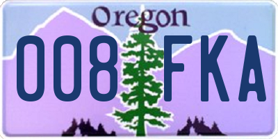 OR license plate 008FKA