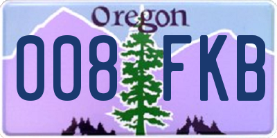 OR license plate 008FKB