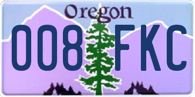 OR license plate 008FKC