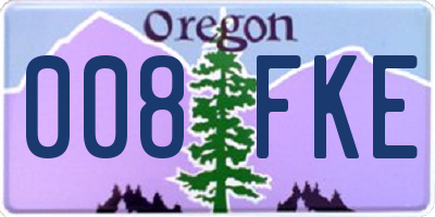 OR license plate 008FKE