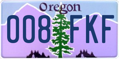 OR license plate 008FKF
