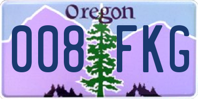 OR license plate 008FKG