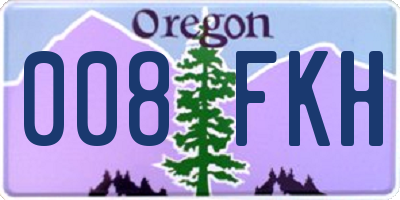 OR license plate 008FKH