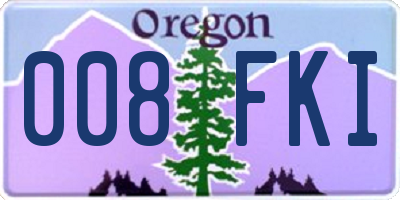 OR license plate 008FKI