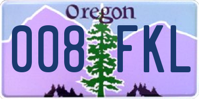 OR license plate 008FKL