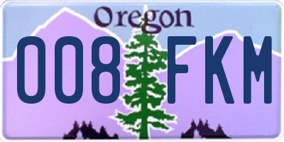 OR license plate 008FKM