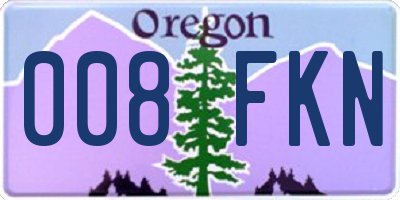 OR license plate 008FKN