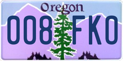 OR license plate 008FKO