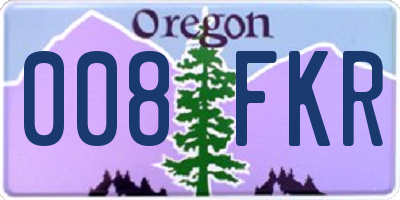 OR license plate 008FKR
