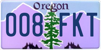 OR license plate 008FKT