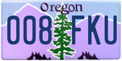 OR license plate 008FKU