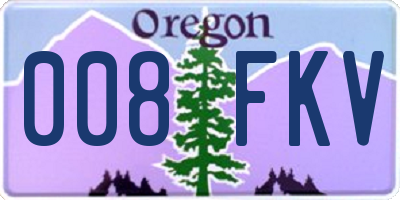 OR license plate 008FKV