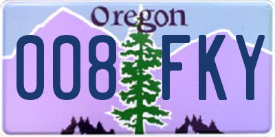 OR license plate 008FKY