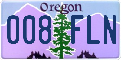 OR license plate 008FLN