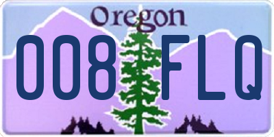OR license plate 008FLQ