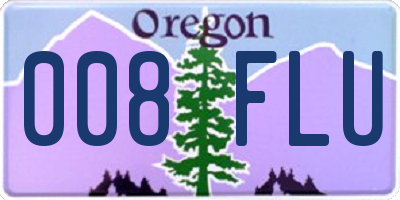 OR license plate 008FLU