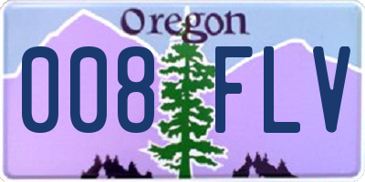 OR license plate 008FLV