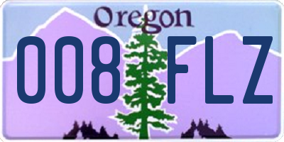 OR license plate 008FLZ