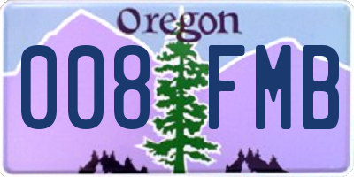 OR license plate 008FMB