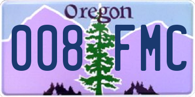 OR license plate 008FMC