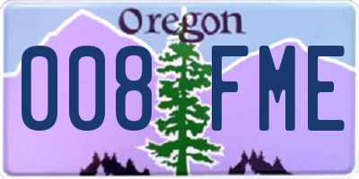 OR license plate 008FME
