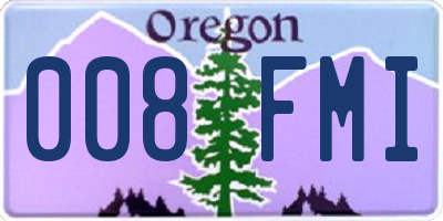 OR license plate 008FMI