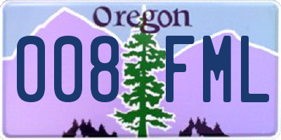 OR license plate 008FML