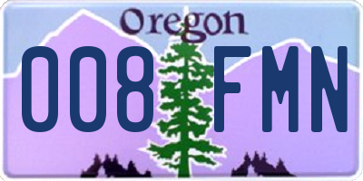 OR license plate 008FMN
