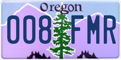 OR license plate 008FMR