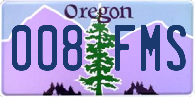 OR license plate 008FMS