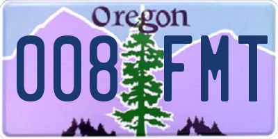 OR license plate 008FMT