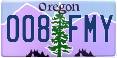 OR license plate 008FMY