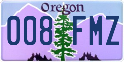 OR license plate 008FMZ