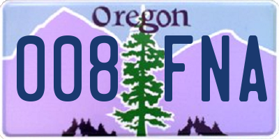 OR license plate 008FNA