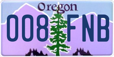 OR license plate 008FNB
