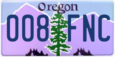 OR license plate 008FNC