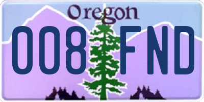 OR license plate 008FND