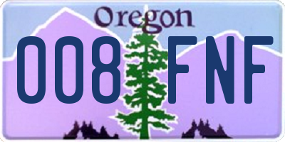 OR license plate 008FNF