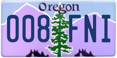 OR license plate 008FNI