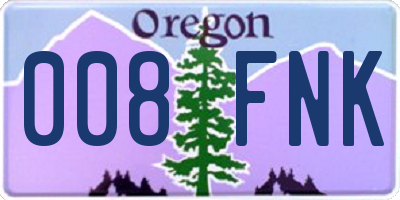 OR license plate 008FNK