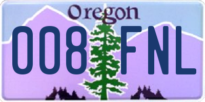 OR license plate 008FNL
