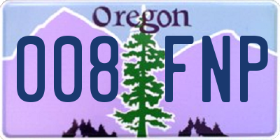 OR license plate 008FNP