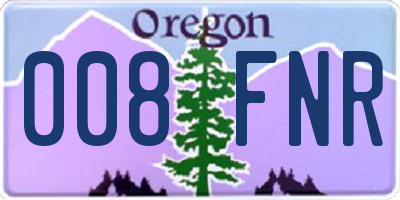 OR license plate 008FNR