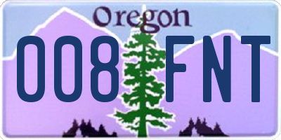 OR license plate 008FNT