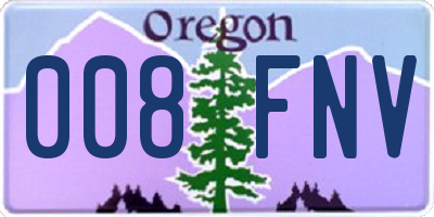 OR license plate 008FNV