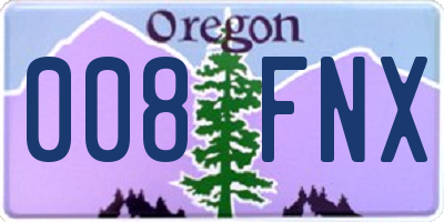OR license plate 008FNX
