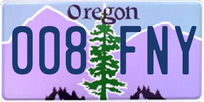 OR license plate 008FNY